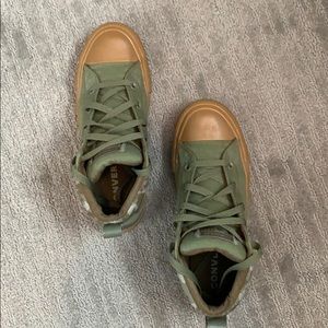 Army green converse sneakers